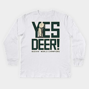 Yes Deer! Kids Long Sleeve T-Shirt